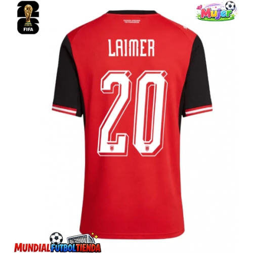 Camiseta Austria Konrad Laimer #20 Primera Equipación Replica Mundial 2026 para mujer mangas cortas